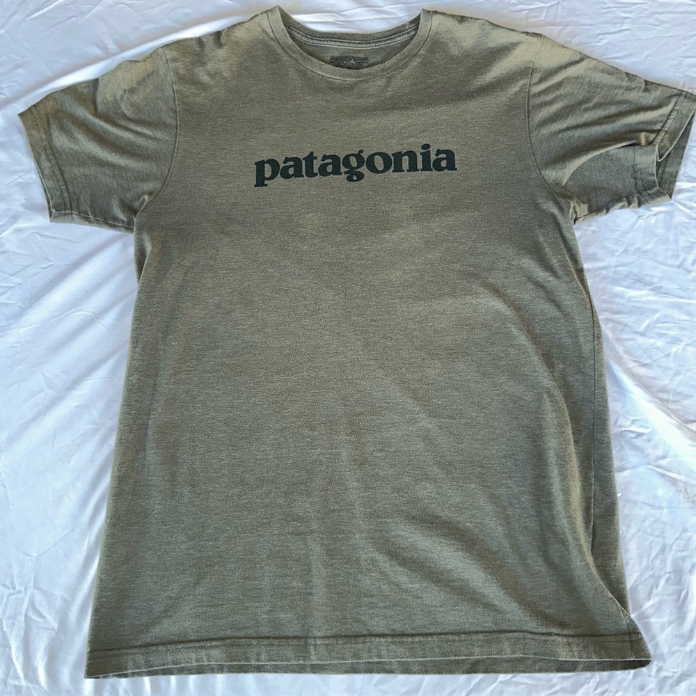 Patagonia Men's Medium Organic Cotton Slim Fit Green T-Shirt